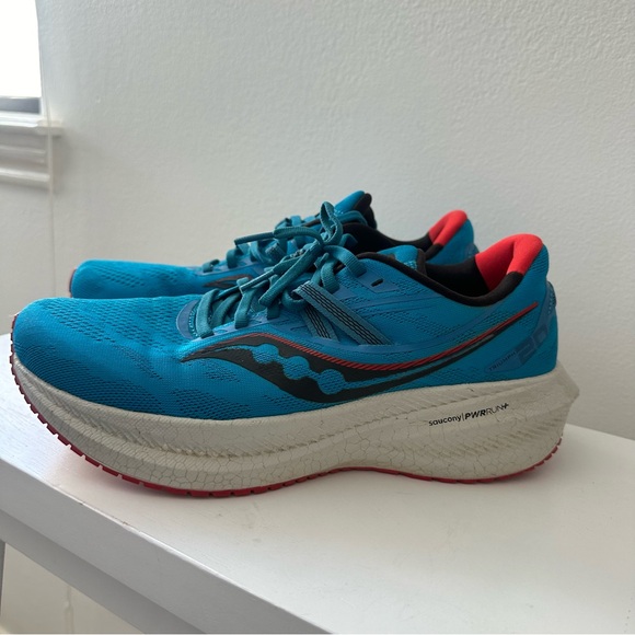Saucony Triumph 20 Running Shoes Blue Red Men’s Size 8.5 PWRRUN+ - Picture 3 of 11